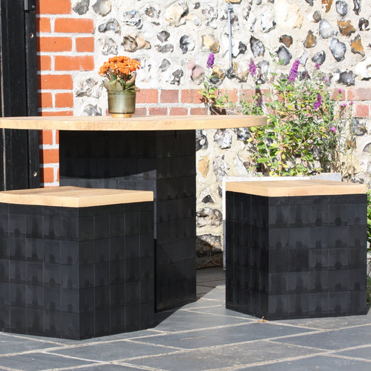 Morph (Recycled plastic) Cube stools in Black or white